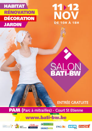 Affiche du premier salon Bati-BW &agrave; Court-St-&Eacute;tienne