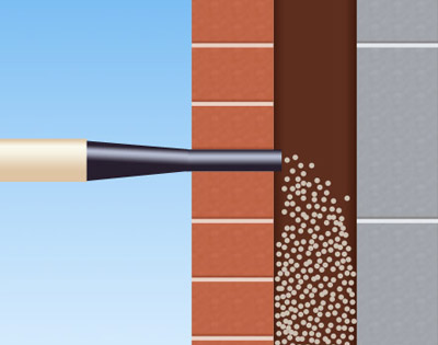 Isolation de murs creux